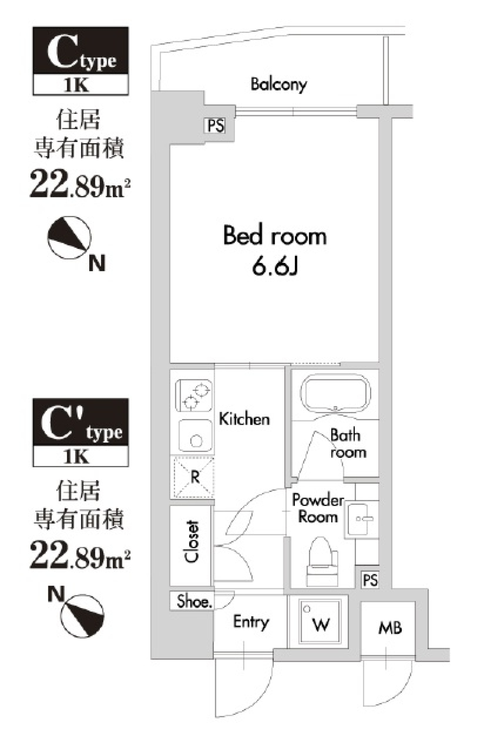 プライムアーバン田園調布南　106号室の間取り図