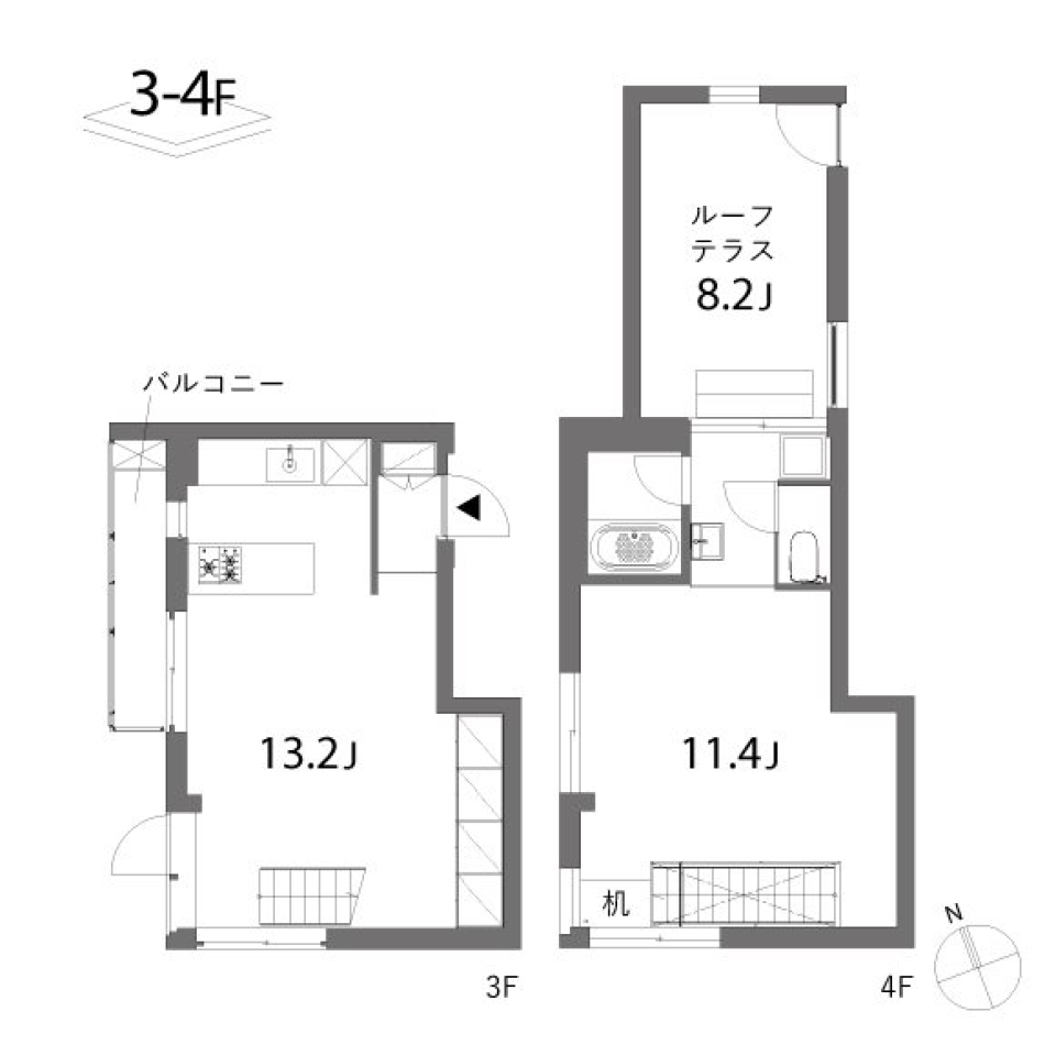 私たちだけのルーフバルコニー［ペット可］の間取り図
