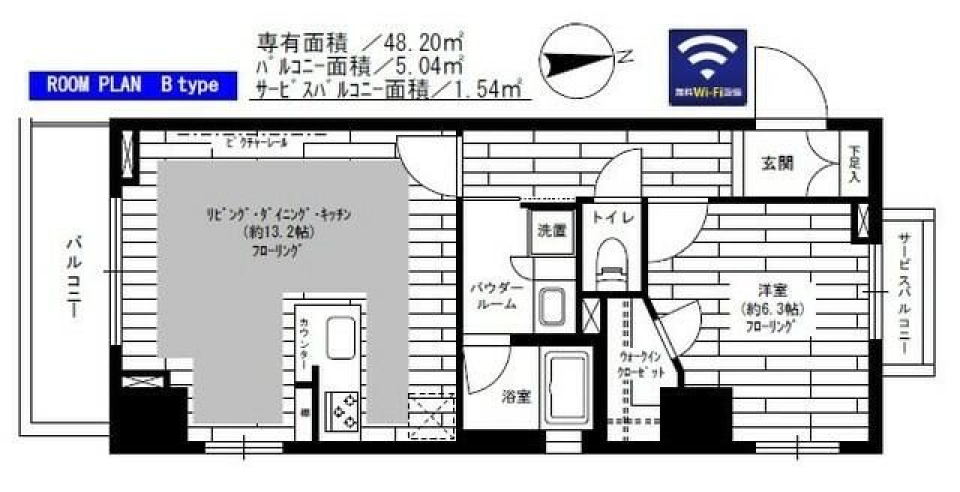 ステージグランデ上野松が谷 606号室の間取り図