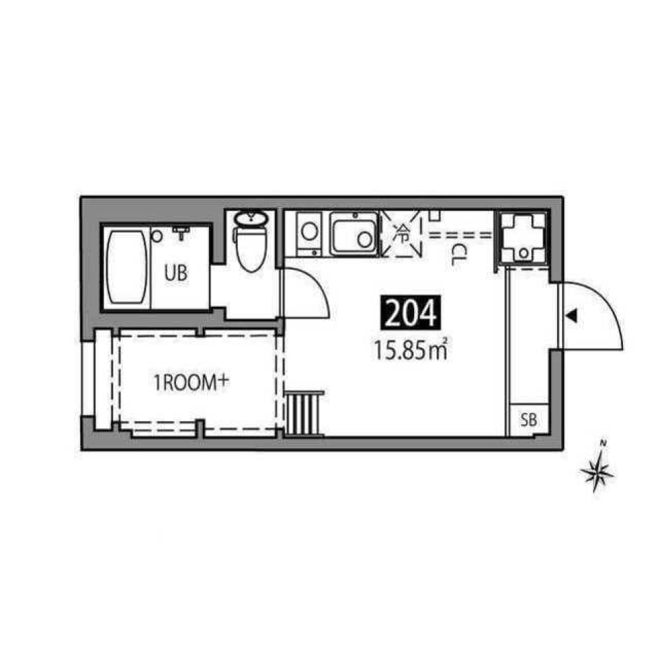マツバラハウス　204号室の間取り図
