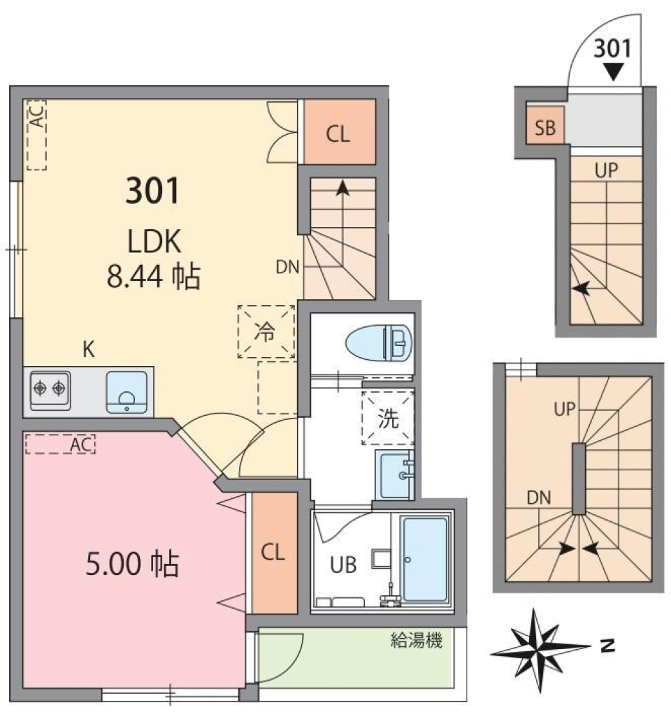 パス荻窪　301号室の間取り図