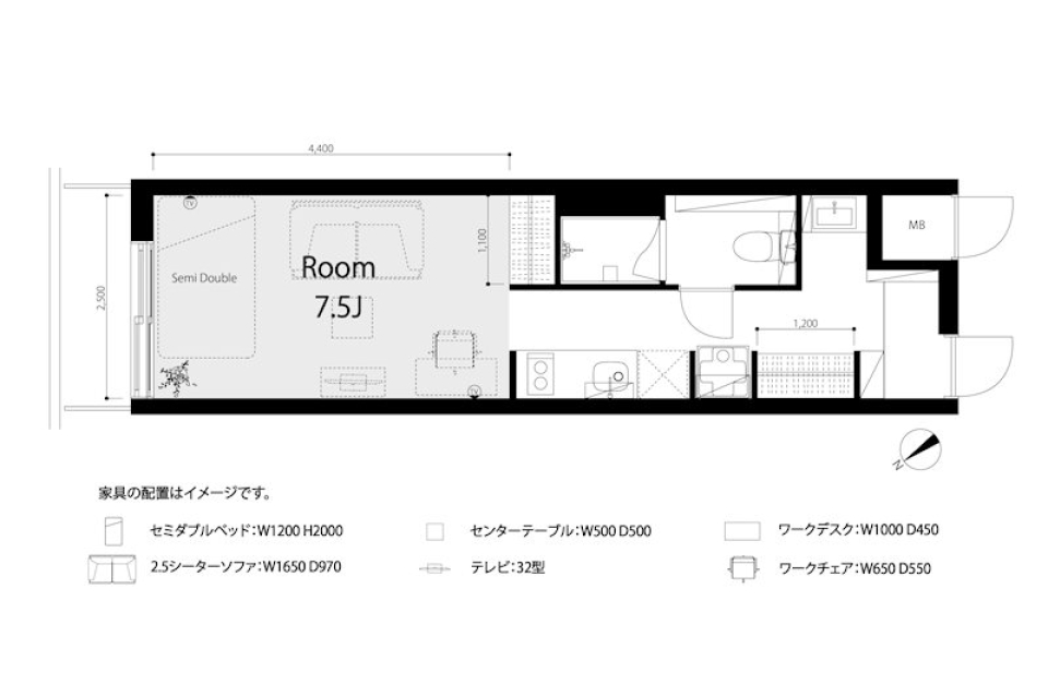 日神プラザ中目黒 405号室の間取り図