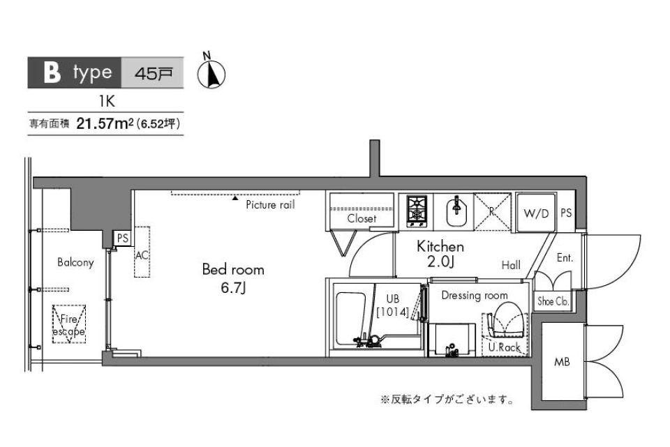 プラウドフラット隅田リバーサイド　408号室の間取り図