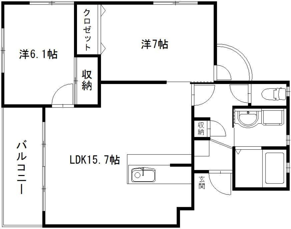 家族とキッチンが中心 ［ペット可］の間取り図