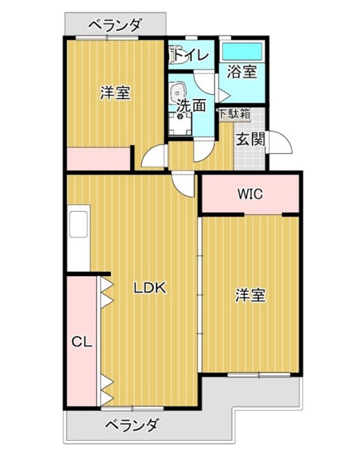 収納の多さにびっくりな2LDK