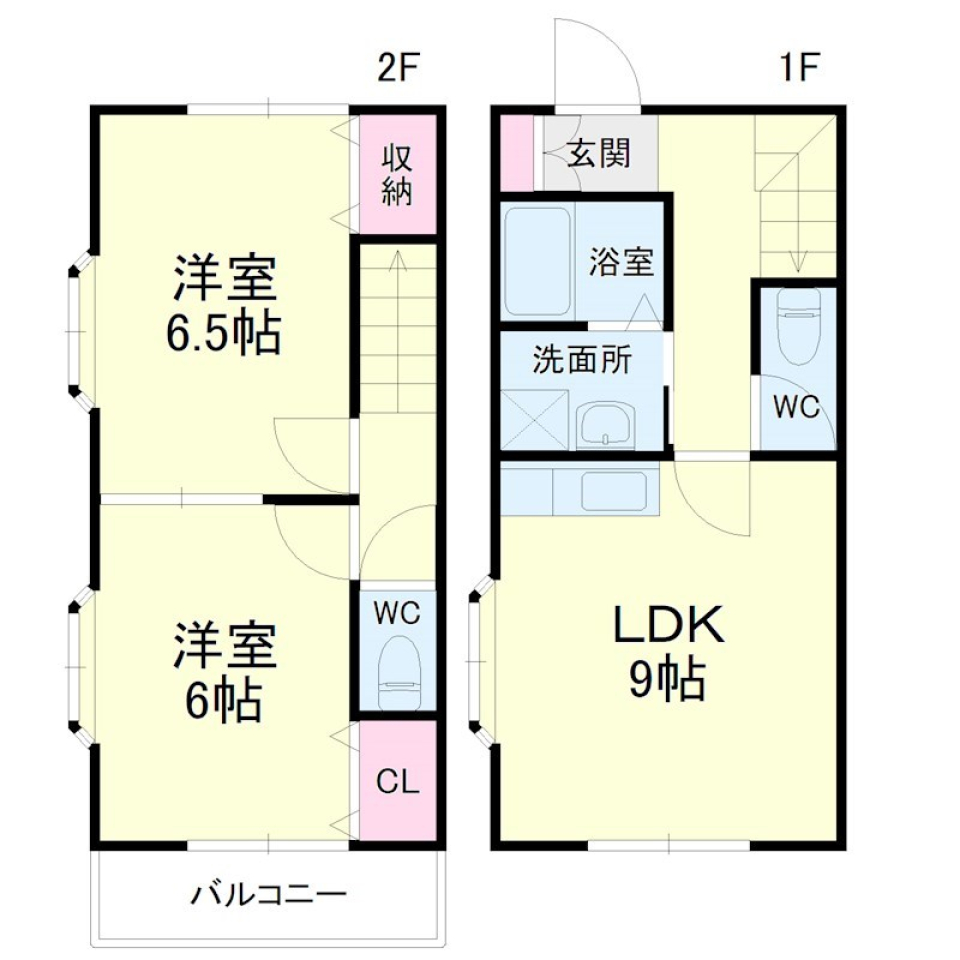 佐鳴湖のテラスハウスの間取り図