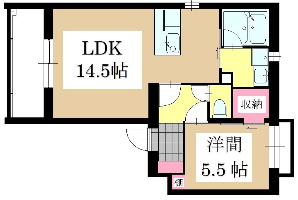 くつろぎのリビングの間取り図