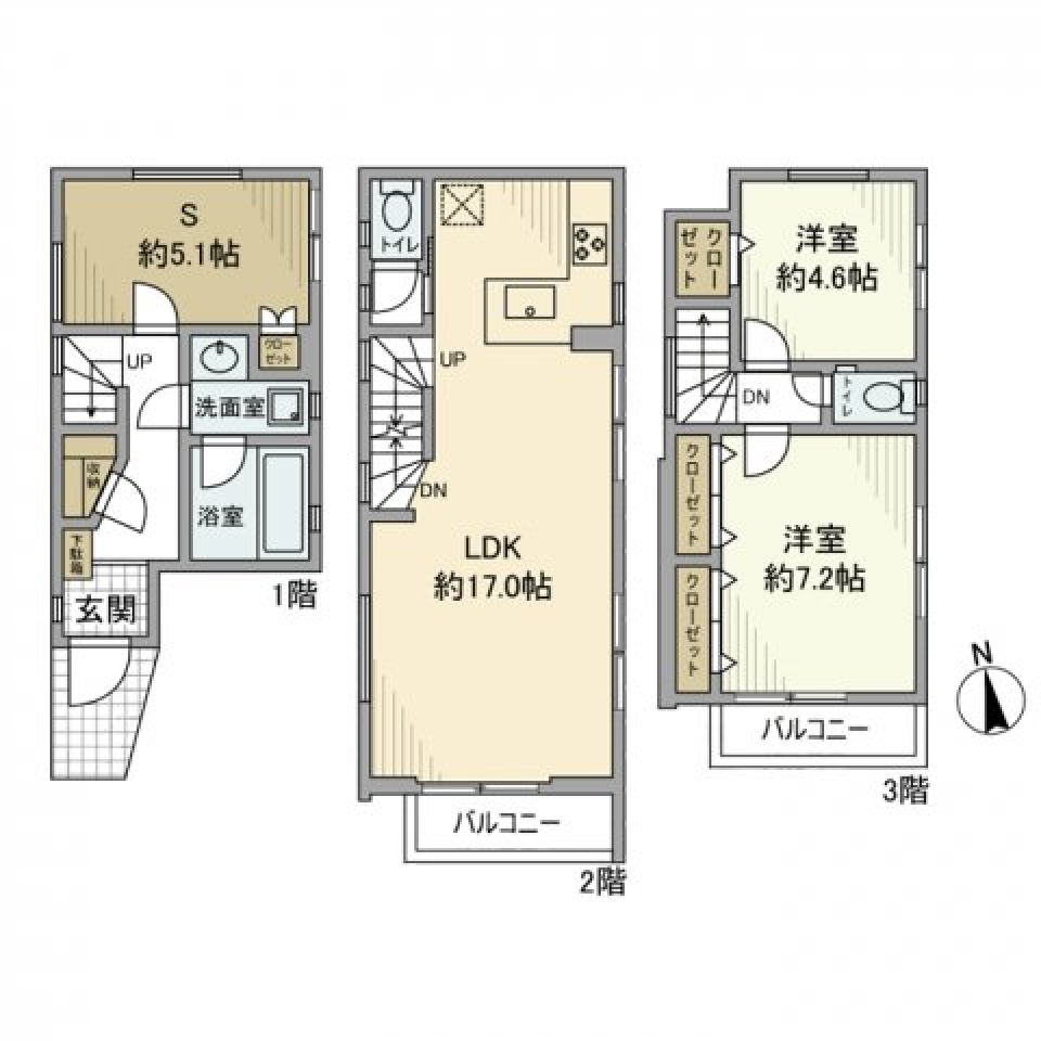 大井戸建の間取り図