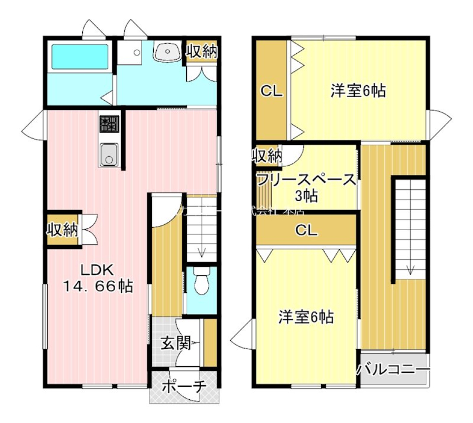 木感ずるデザイナーズ戸建の間取り図