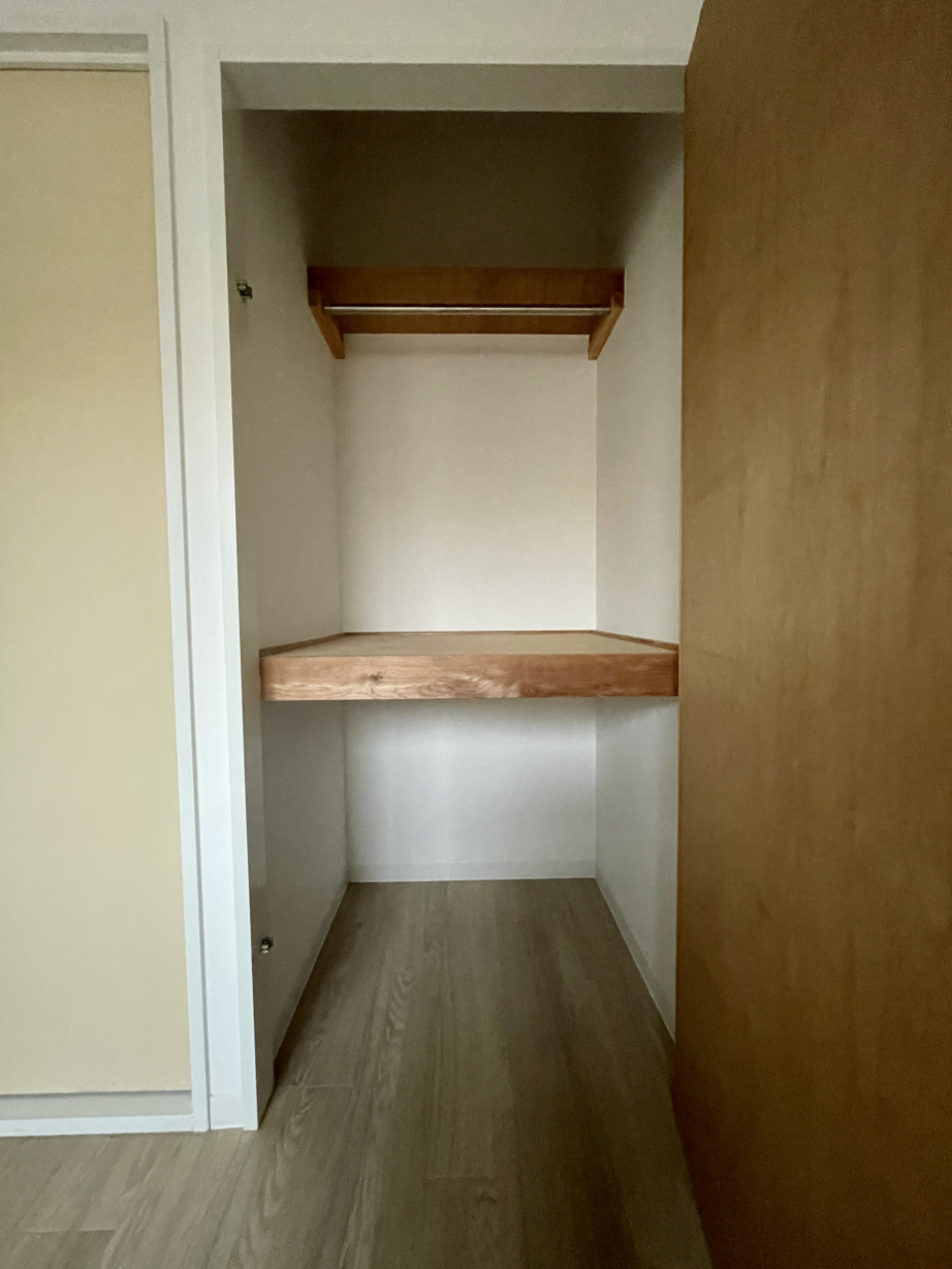 収納はコンパクトな押入タイプです
