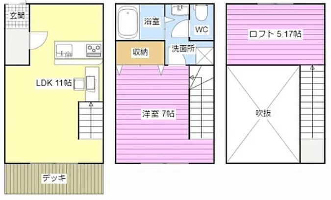 ウッドデッキ付き戸建