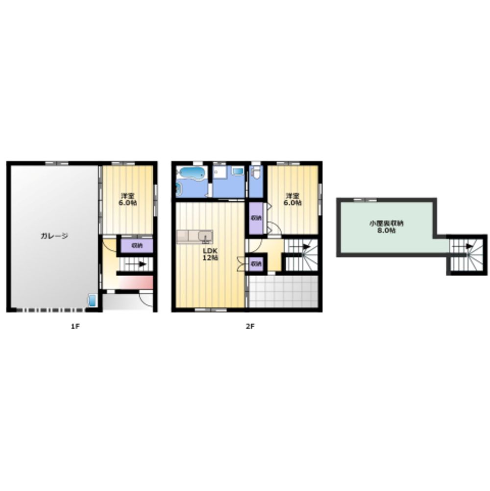屋根裏部屋付き2LDK
