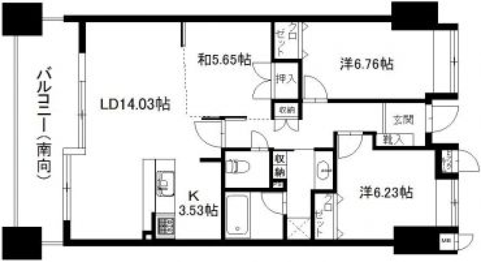 余裕を持ったファミリーライフをの間取り図