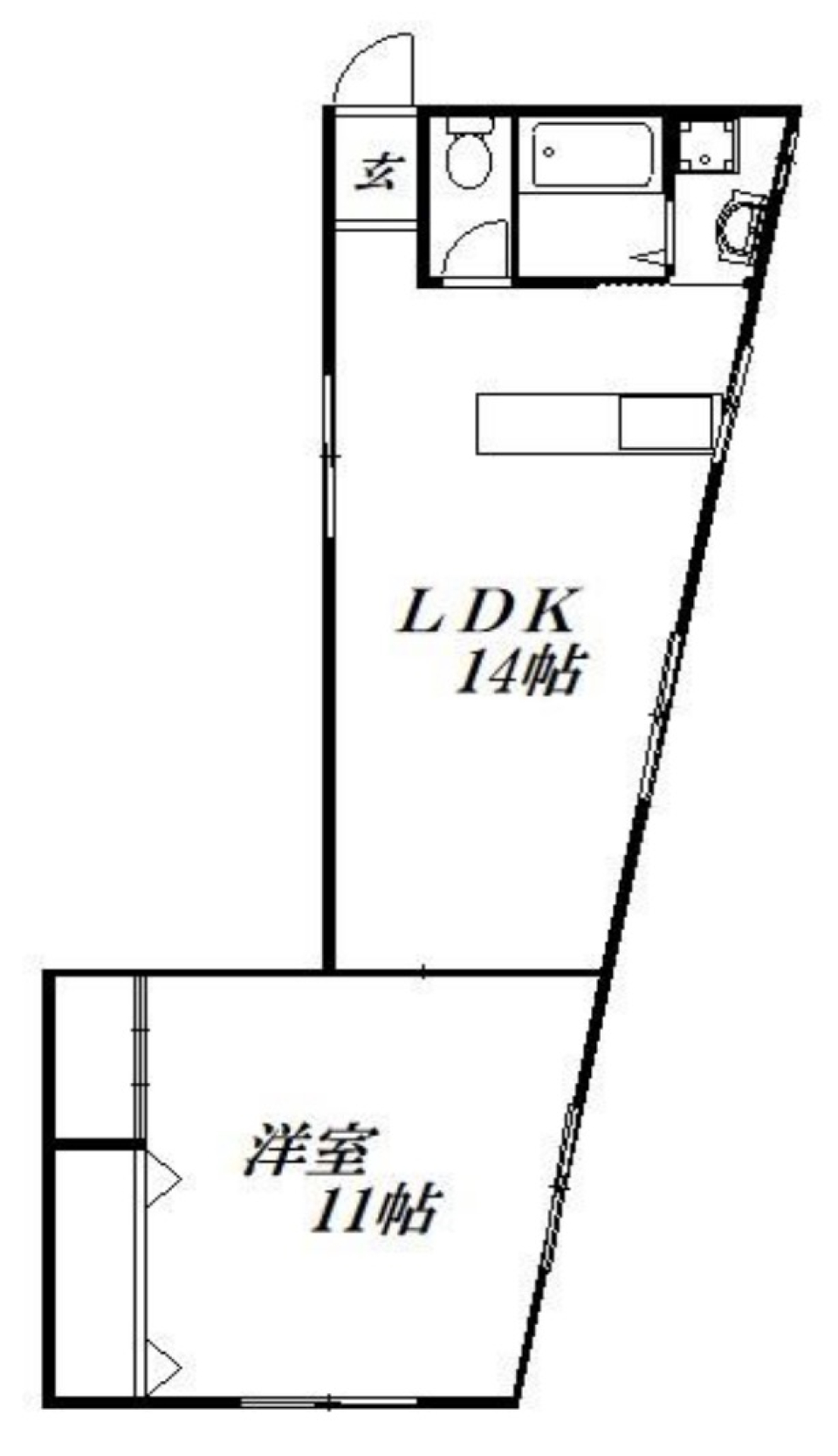 台形が3つの間取り図