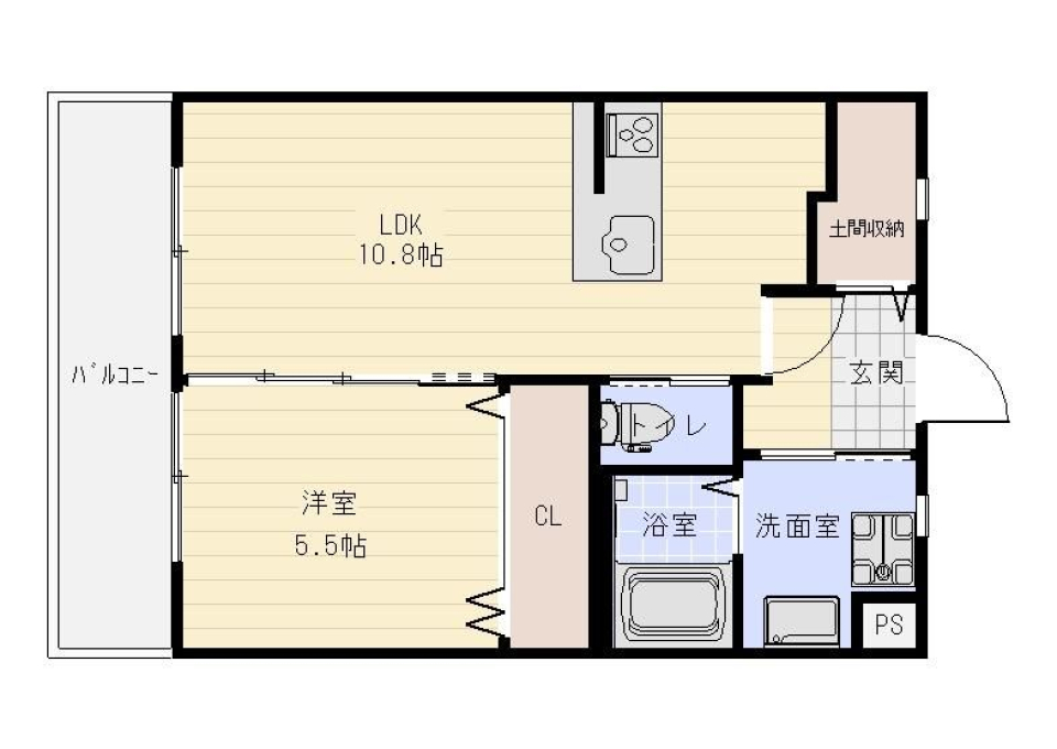 理想は駅近ブックカフェの間取り図