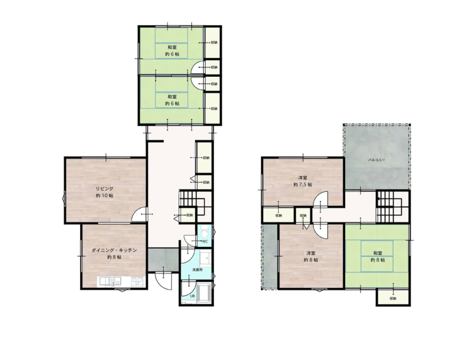 【売買物件】2世帯も3世帯も、家族が集う和モダンハウスの間取り図