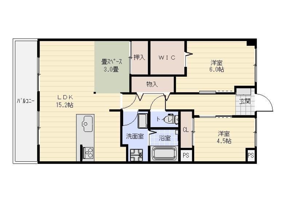 お部屋の片隅に和を添えて。の間取り図