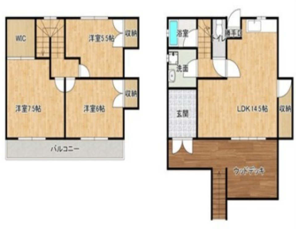 アイランドビレッジB 1号室[ペット可]の間取り図