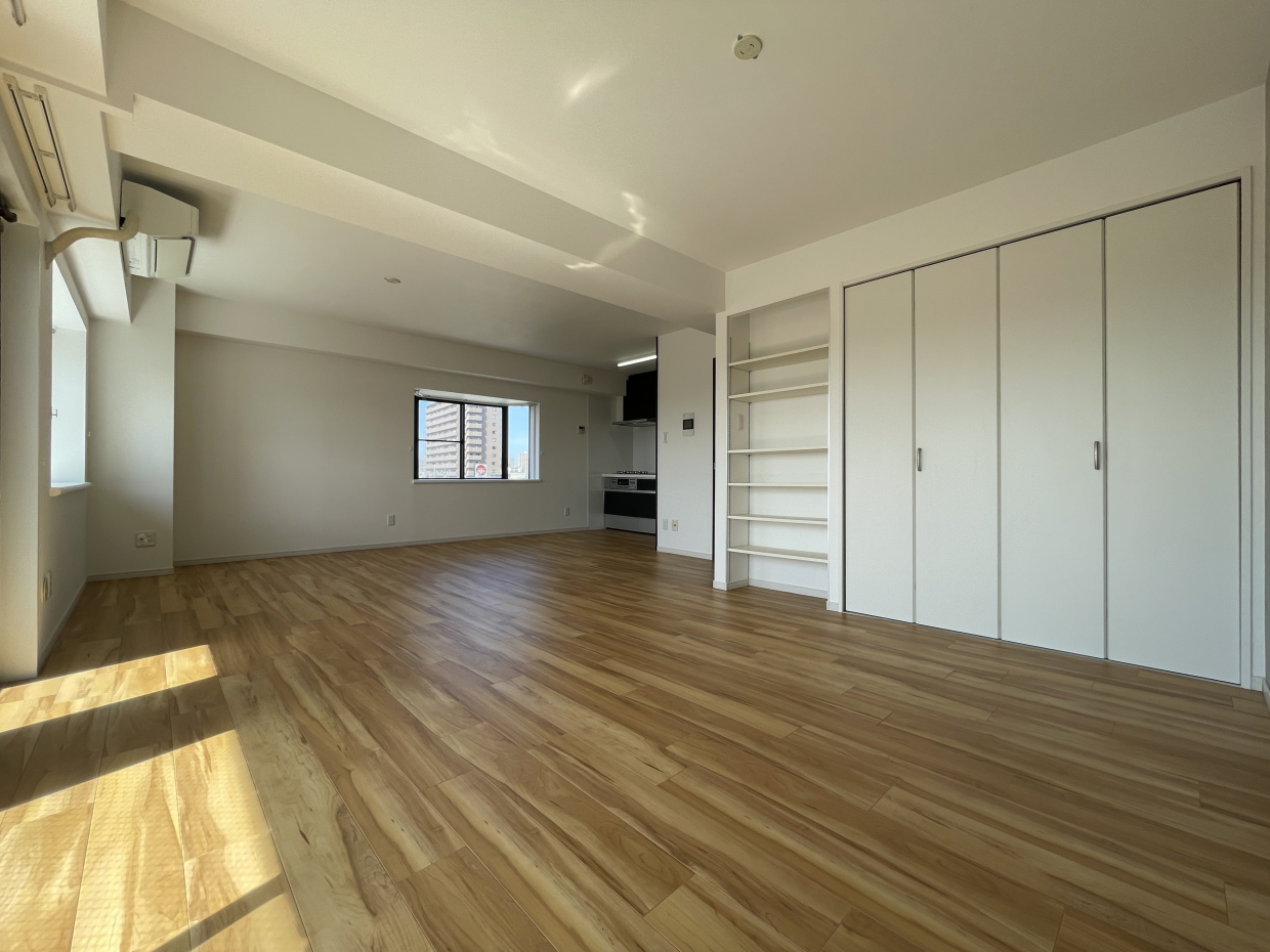 ダイニングとリビングが分けやすい形