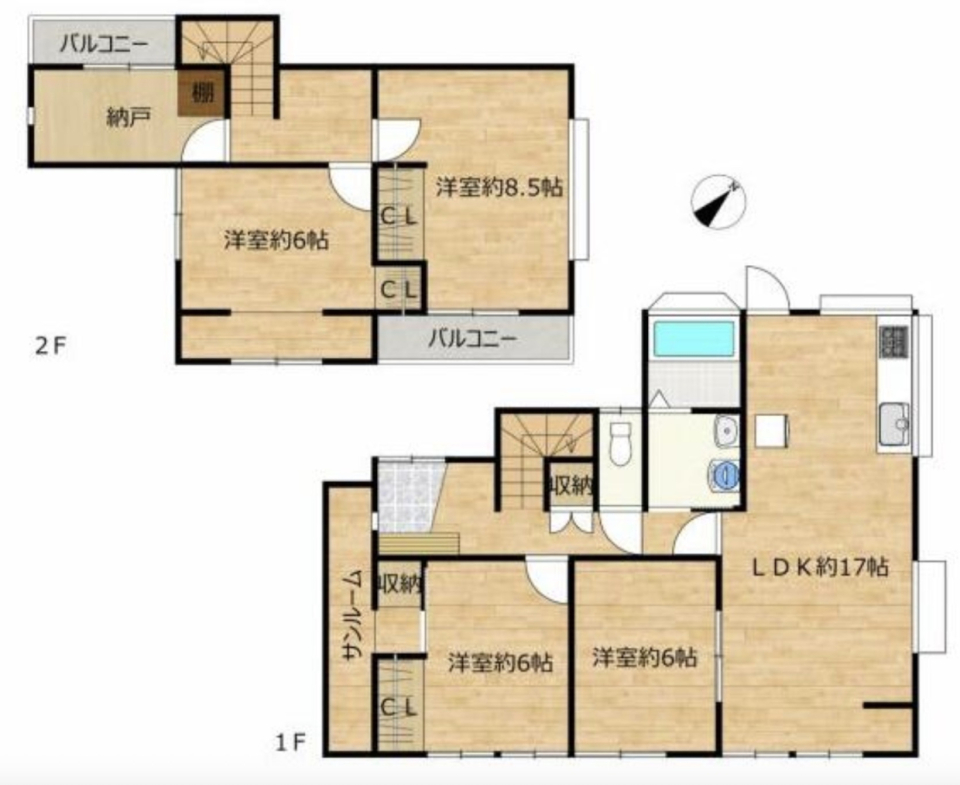 【売買物件】サンルームでぽかぽかの間取り図