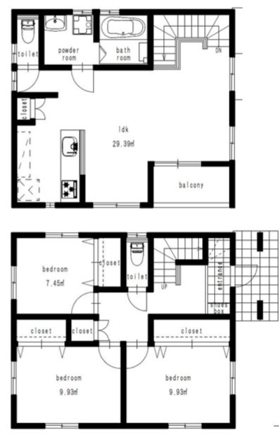 イギリス風の戸建てで暮らす［新築］の間取り図
