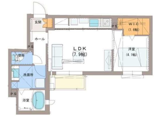 狭すぎず広すぎず、1人暮らしにちょうどいい1LDK