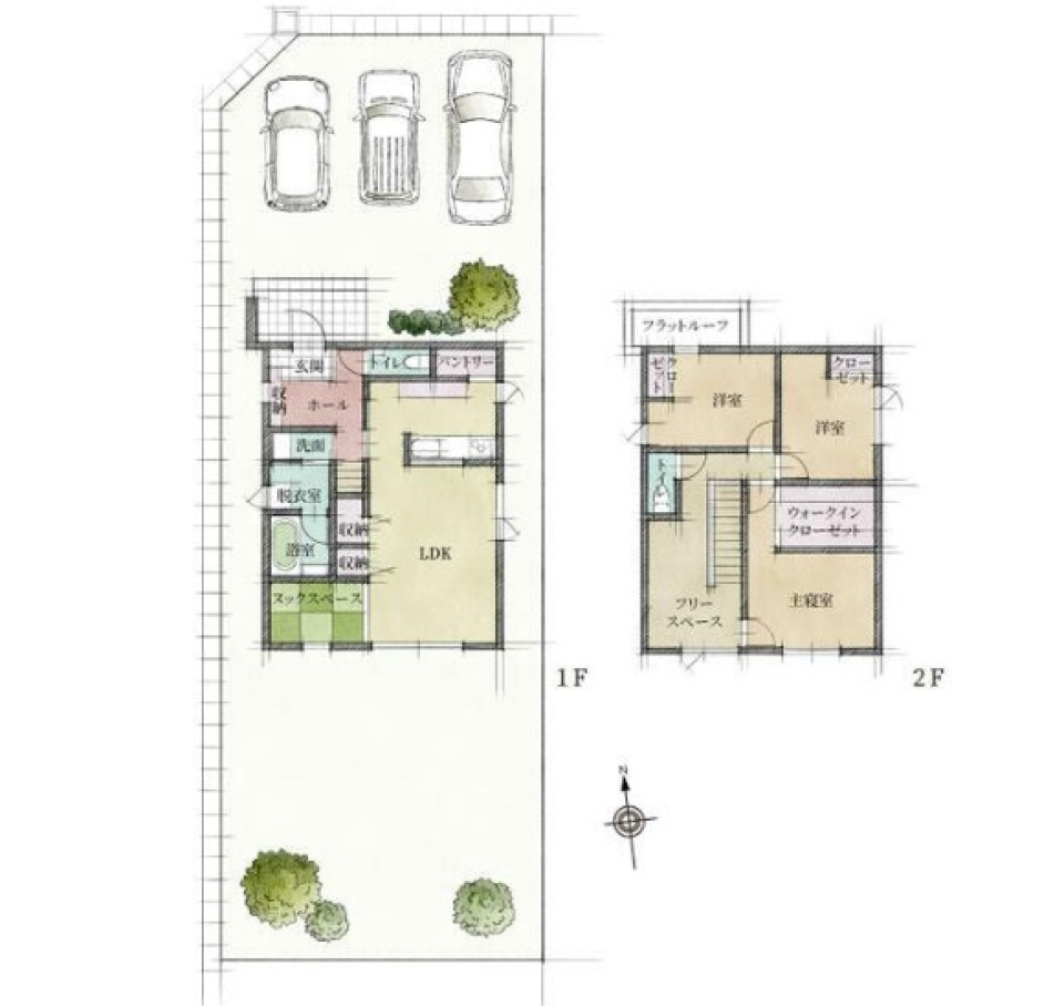 【売買物件】“ただいま”から“おやすみ”まで、気の利いた設計の間取り図