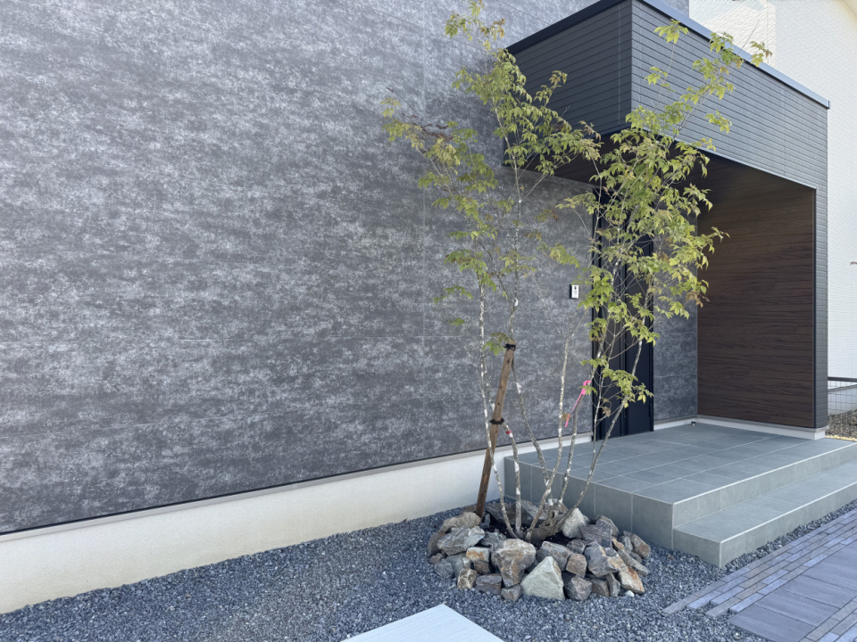 玄関先の植栽もすてき