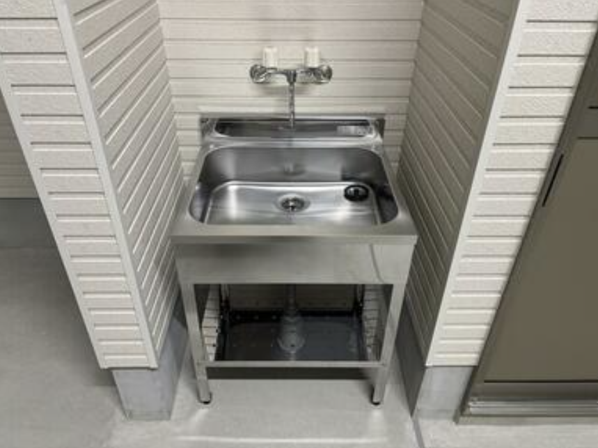 水栓付きで便利ですね