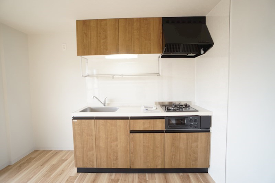 キッチンもウッド調
