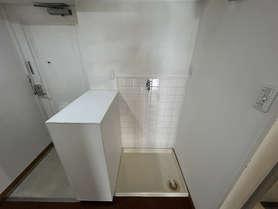 洗濯機は玄関のすぐそこ