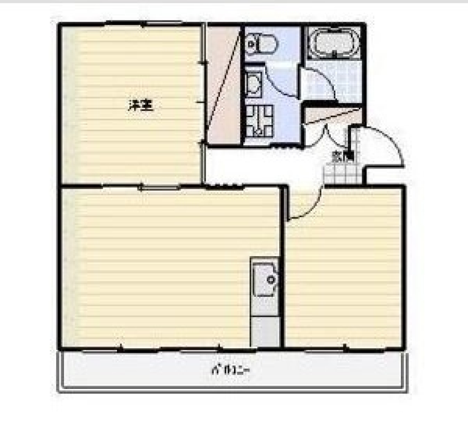 ストライプが覗く［ペット可］の間取り図