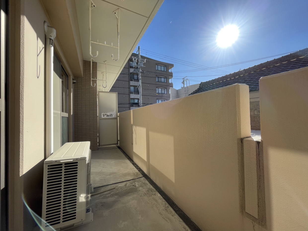 南向きのバルコニー