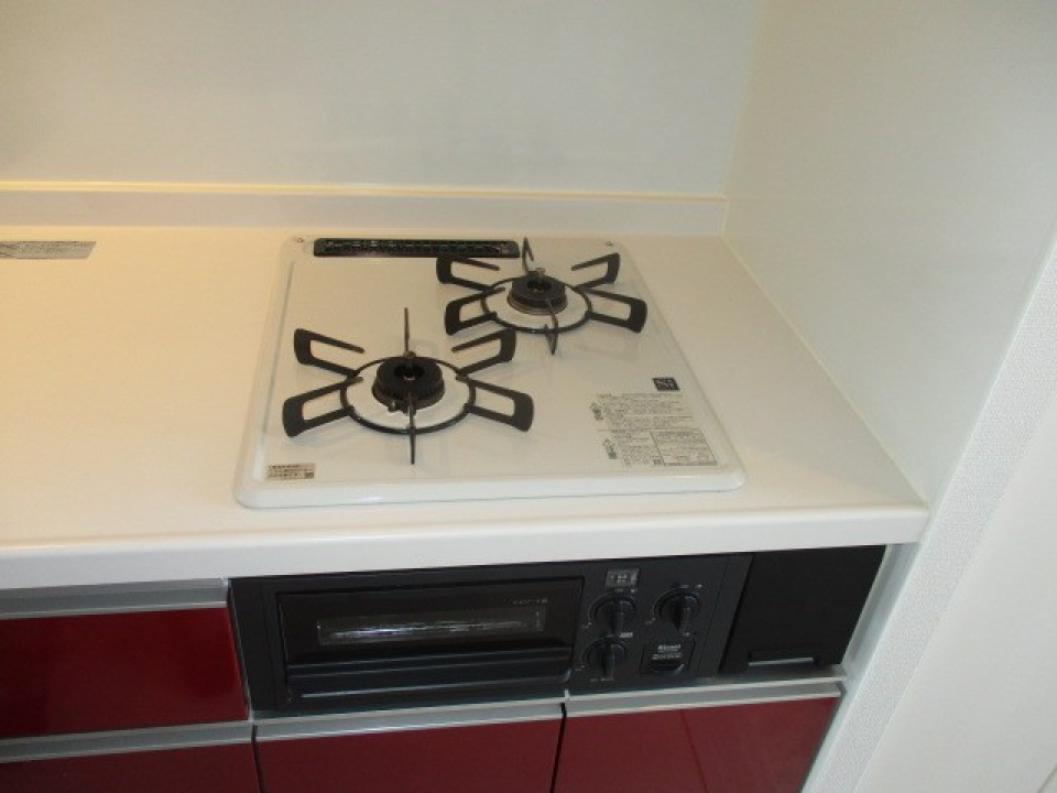 2口ガスコンロ付き