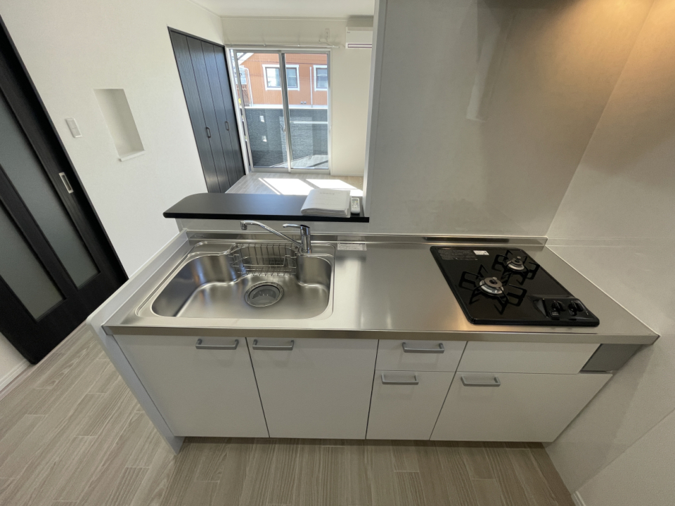 2口ガスコンロ付き！