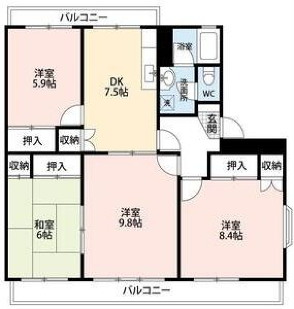 ハブと止まり木の間取り図