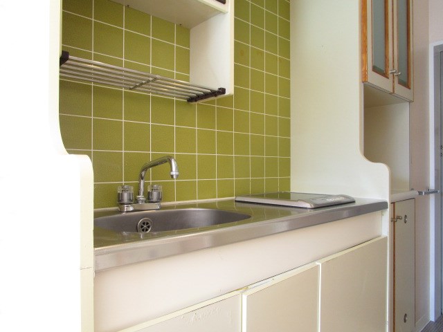 緑のタイルがオシャレ