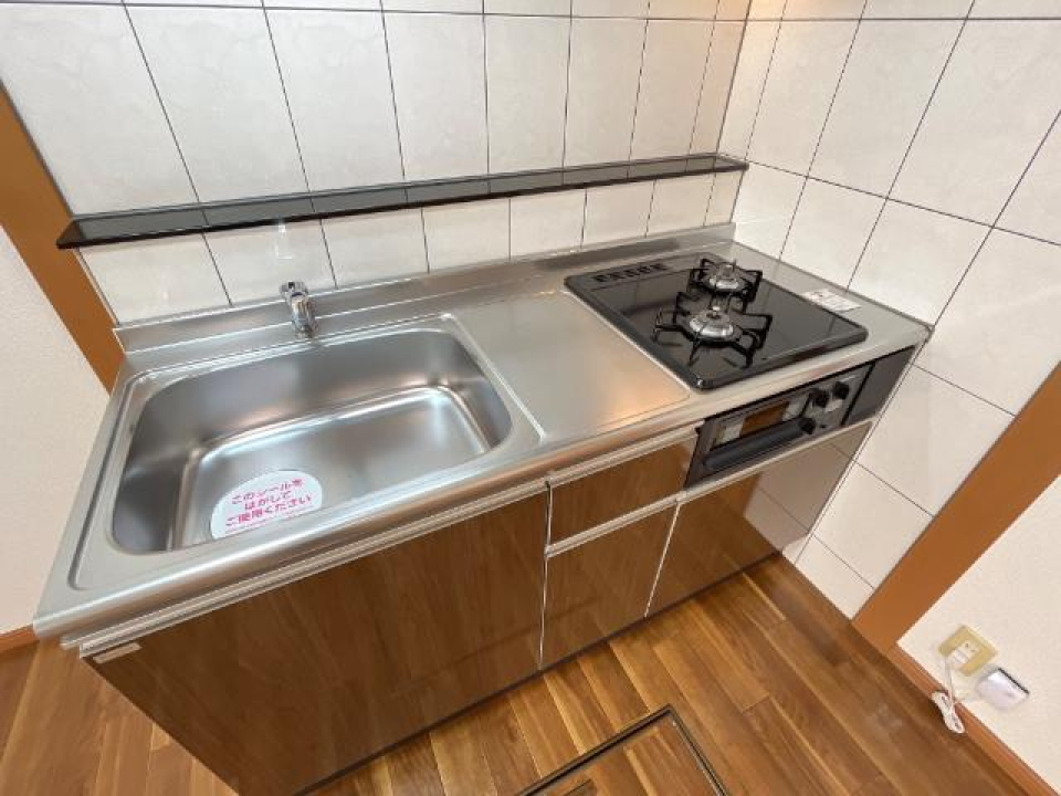 二口コンロ付き