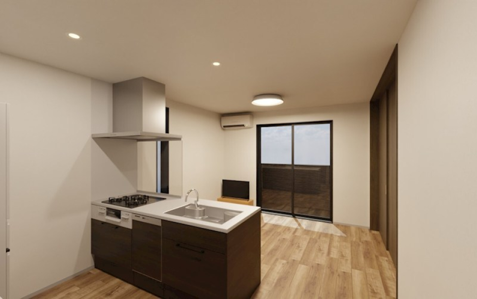 食洗機付きのシステムキッチン