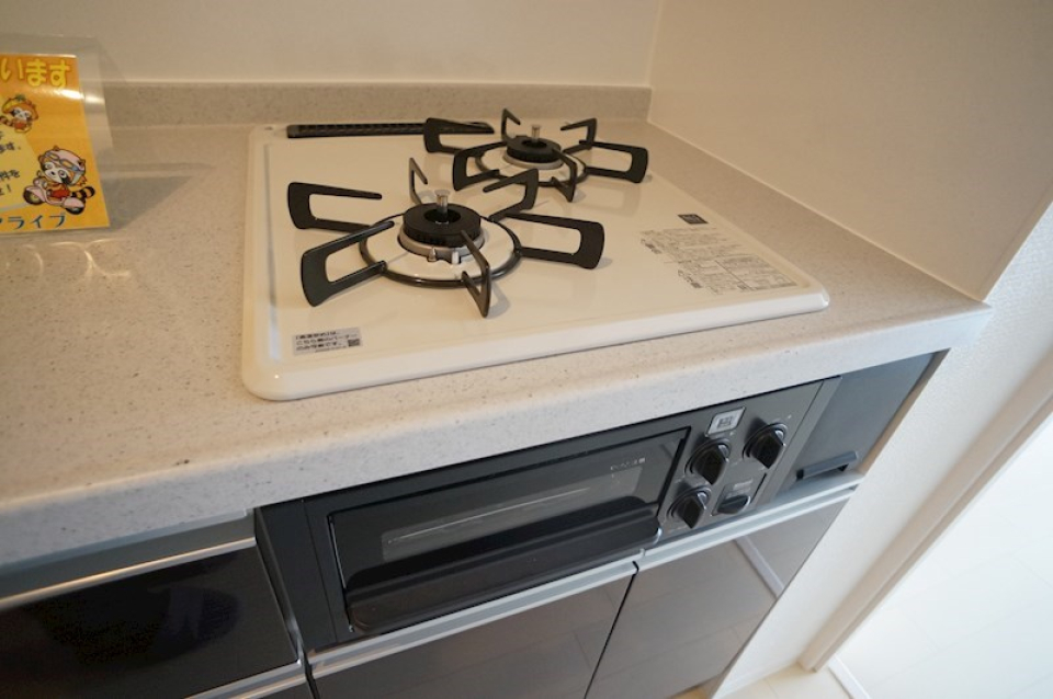 二口コンロ付き