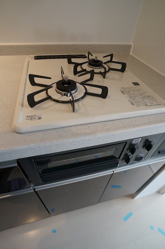 二口コンロ付き