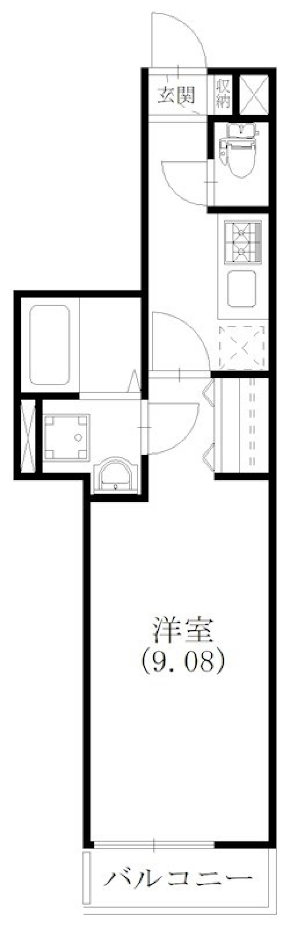 大人気1K［新築］の間取り図