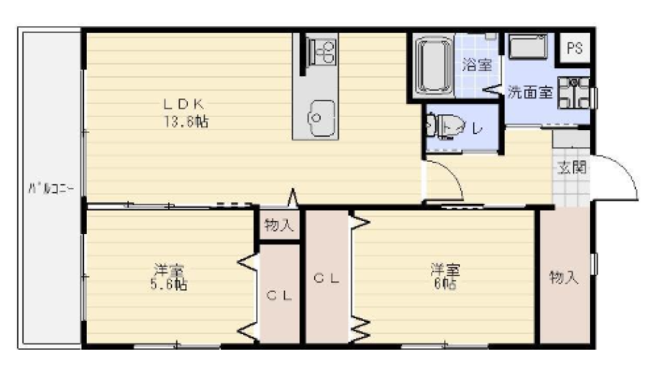 灯が揺れる、魔法のキッチンの間取り図