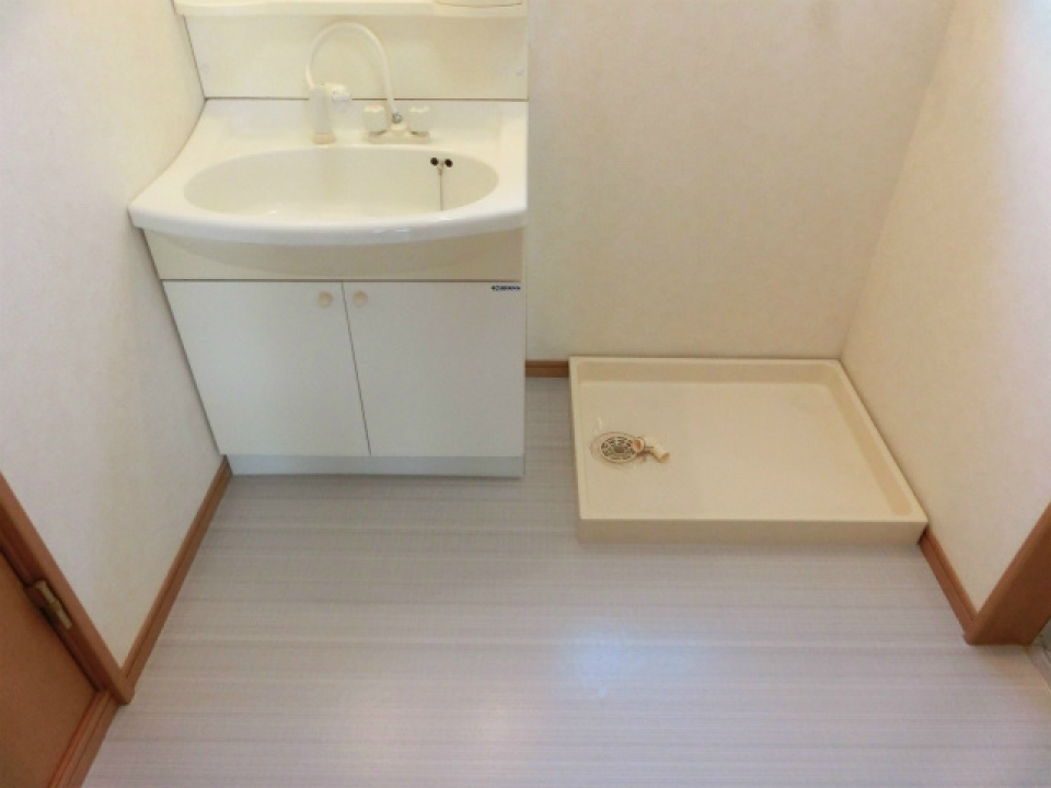 独立洗面台と室内洗濯機置き場
