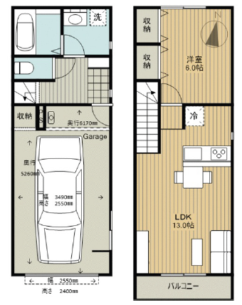 沿線沿いのガレージ。