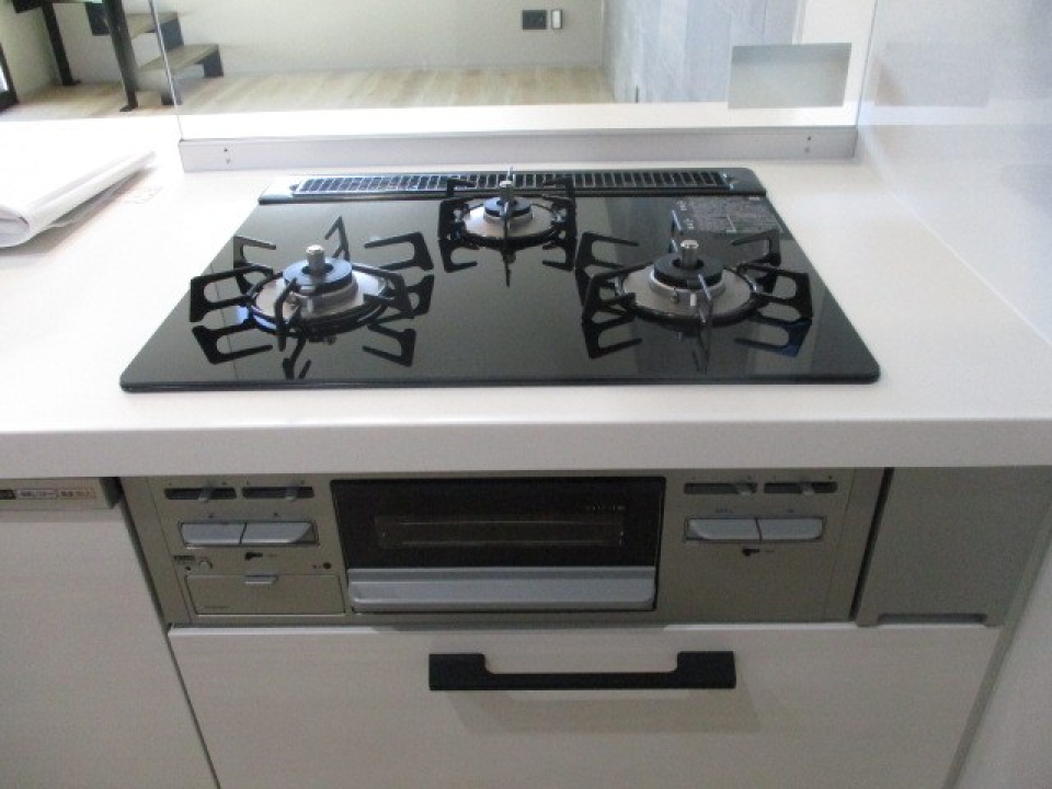 3口コンロで料理が捗ります