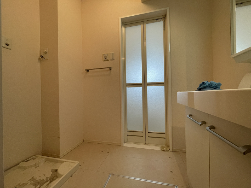 洗濯機は目の前