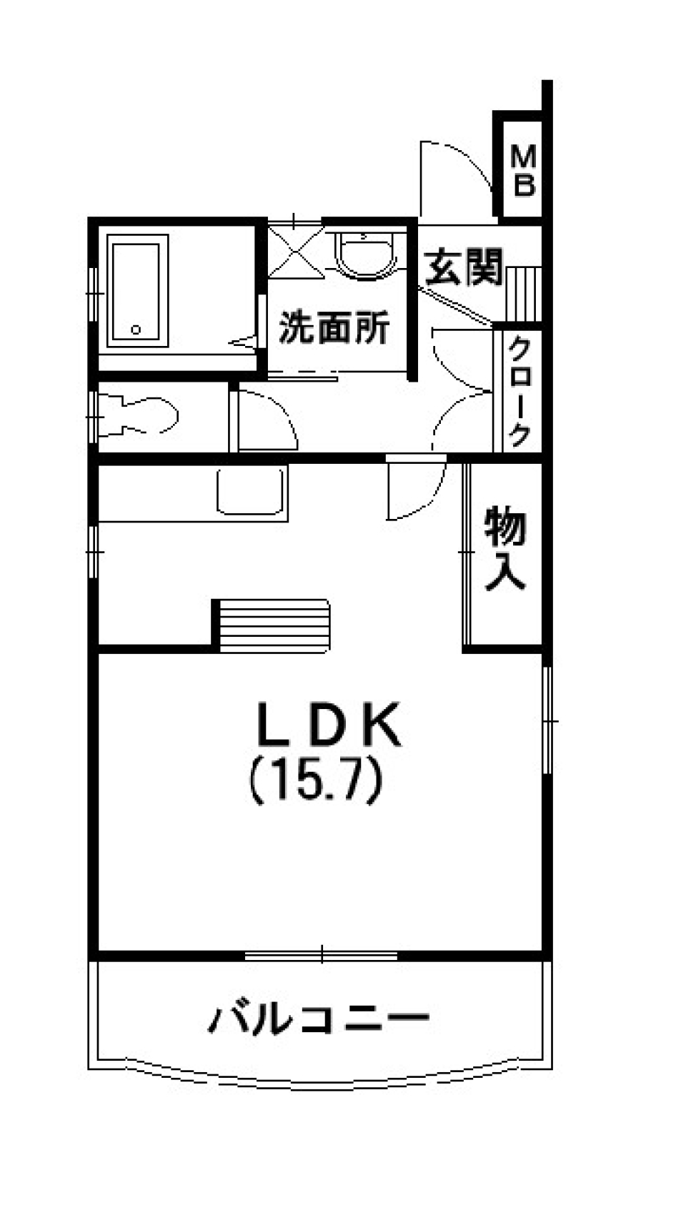 笑顔と満足がつまった1Rの間取り図