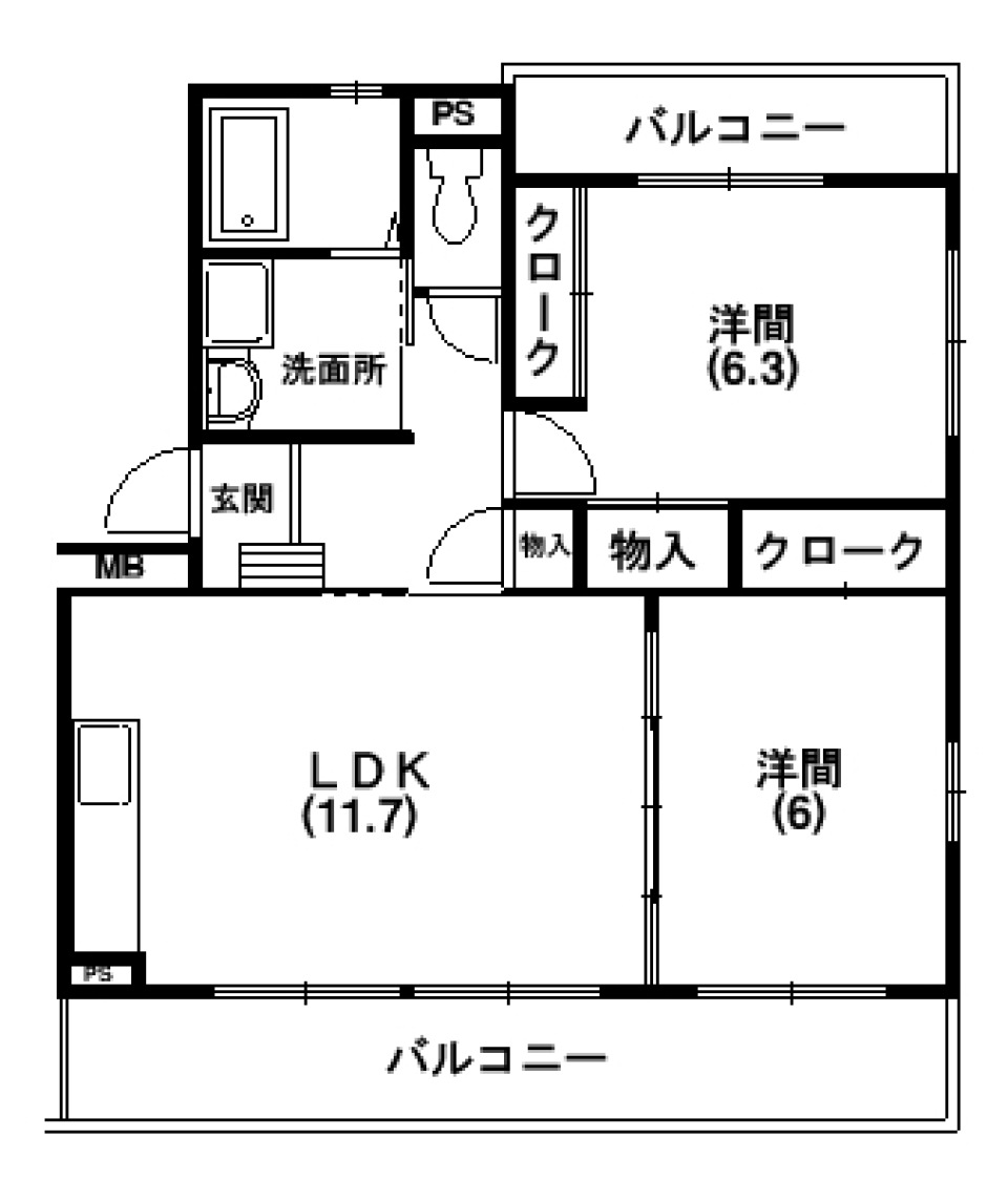 海も電車も。の間取り図