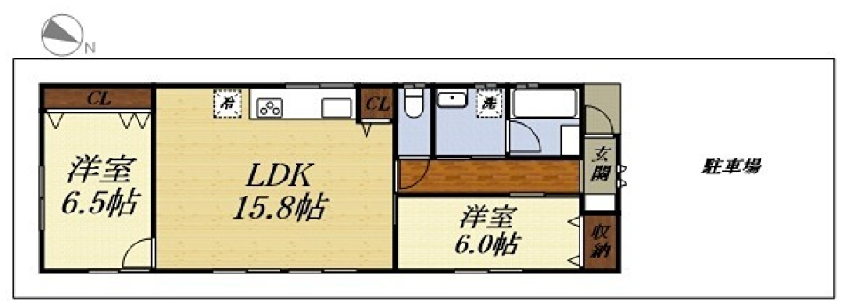 緑とローカル線の間取り図